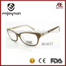 Óculos ópticos de óculos de acetato de cor natural com logotipo OEM